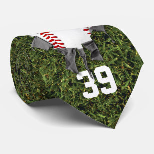 Torn Baseball (grass/personalised) Tie