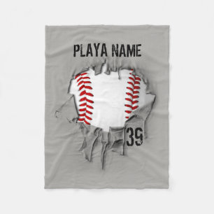 Torn Baseball (personalised) Fleece Blanket