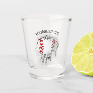 Torn Baseball Shot Glass