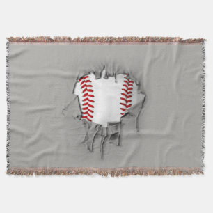 Torn Baseball Throw Blanket