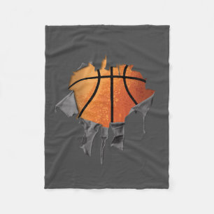 Torn Basketball Fleece Blanket