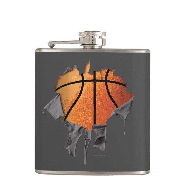 Torn Basketball Hip Flask (Front)