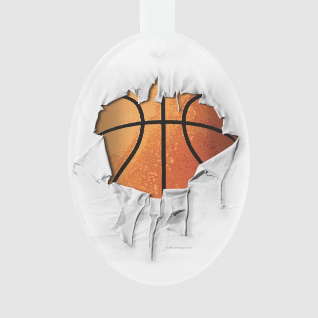 Torn Basketball Ornament (Front)