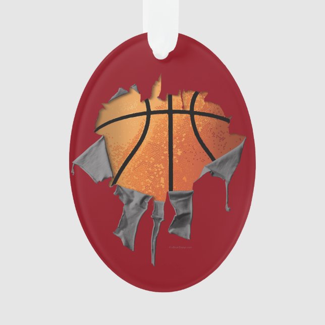 Torn Basketball Ornament (Front)