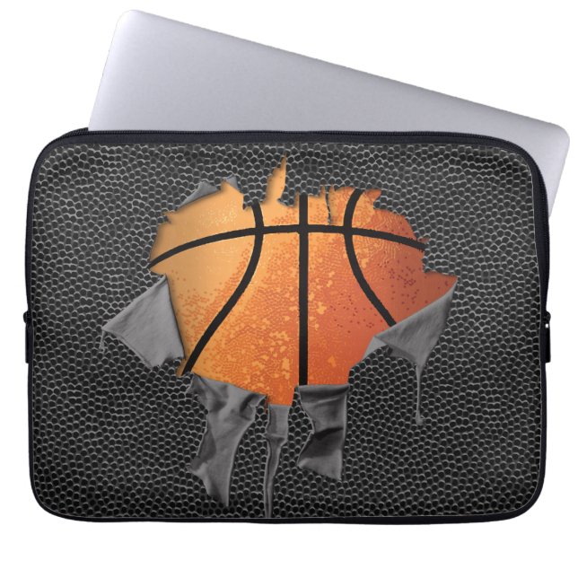 Torn Basketball (textured) Laptop Sleeve (Front)