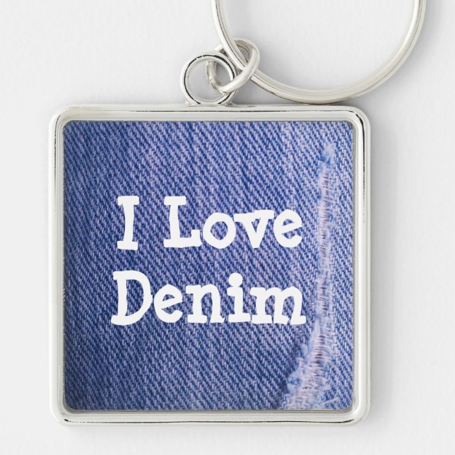 Torn Blue Jeans Key Ring (Front)