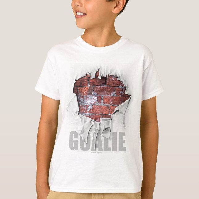 Torn Brick Wall Goalie (Hockey) T-Shirt (Front)