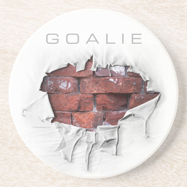 Torn Brick Wall Goalie (Soccer) Coaster (Front)