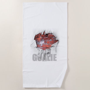 Torn Brick Wall Soccer Goalie Beach Towel