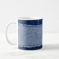 Torn denim: blue jeans fabric.