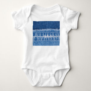 Torn Denim: Double Blue Jeans Frame Baby Bodysuit
