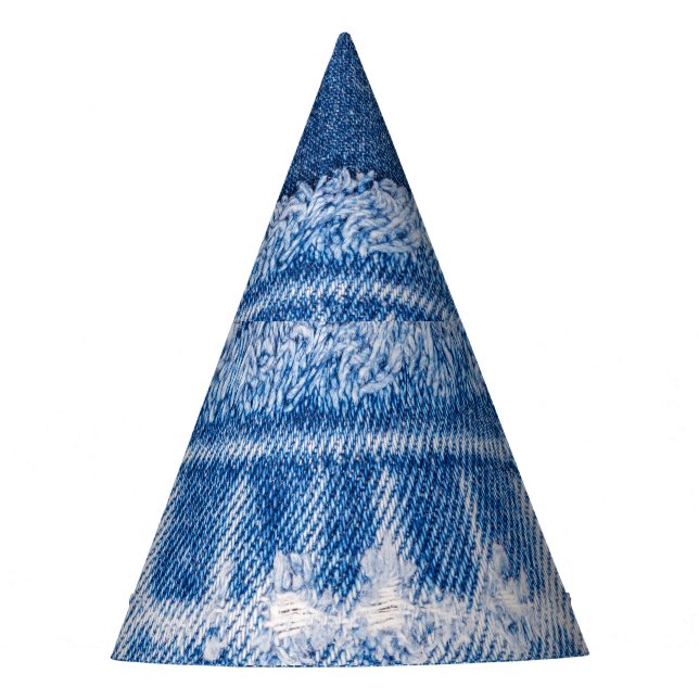 Torn Denim: Double Blue Jeans Frame Party Hat (Front)