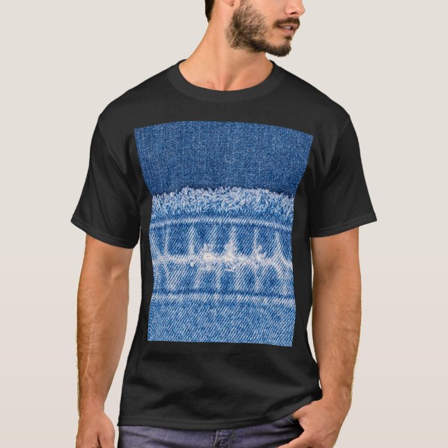 Torn Denim: Double Blue Jeans Frame T-Shirt (Front)