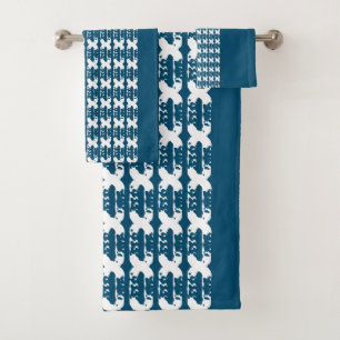 Torn distressed hidden xoxo Pattern Bath Towel Set