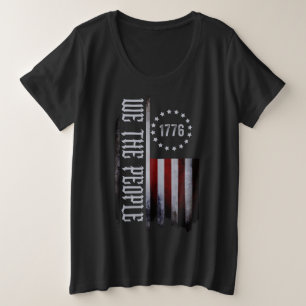 Torn Flag We The People 1776 Plus Size T-Shirt