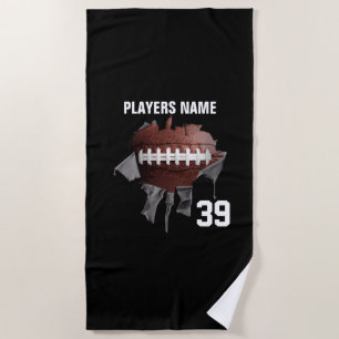 Torn Football Beach Towel