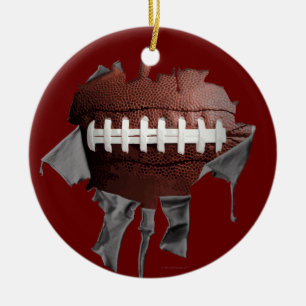 Torn Football Ceramic Tree Decoration