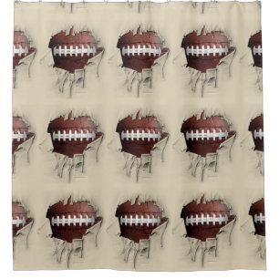 Torn Football Shower Curtain
