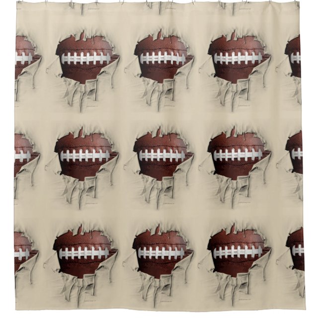 Torn Football Shower Curtain (Front)
