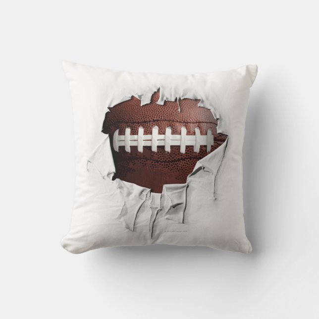 Torn Football White Pillow (Front)