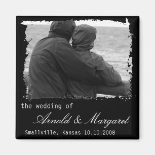 Torn Frame Custom Save the Date Marriage Magnet