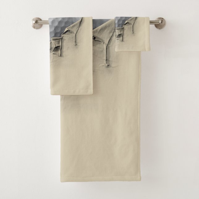 Torn Golf Ball Bath Towel Set (Insitu)
