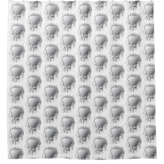 Torn Golf Ball Shower Curtain (Front)
