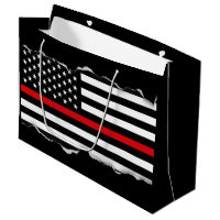 Torn Out Look Thin Red Line American Flag Black