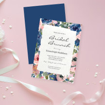Torn Paper Blush Blue Floral Bridal Brunch