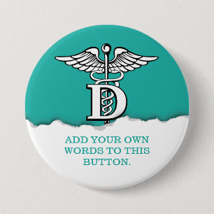 Torn Paper Dentist Symbol Seagreen custom 7.5 Cm Round Badge