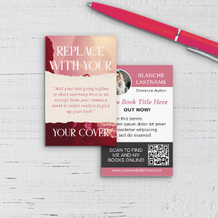 Torn Paper Romance Author Book Release Marketing Business Card