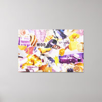 Torn Picture Collage Colourful Magazine Canvas Art