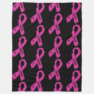 Torn Ribbon/Badass...Breast Cancer Fleece Blanket