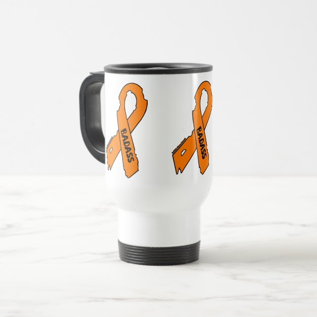 Torn Ribbon/Badass...RSD/CRPS Travel Mug (Front Left)