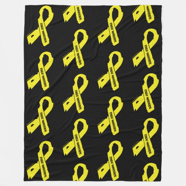 Torn Ribbon/Warrior...Endometriosis Fleece Blanket (Front)