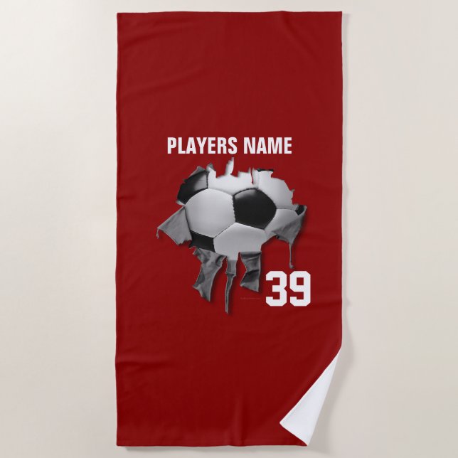 Torn Soccer Beach Towel (Front)