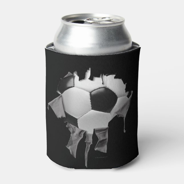 Torn Soccer Black Can Cooler (Can Front)