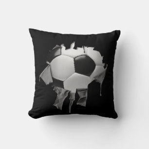 Torn Soccer Dark Pillow