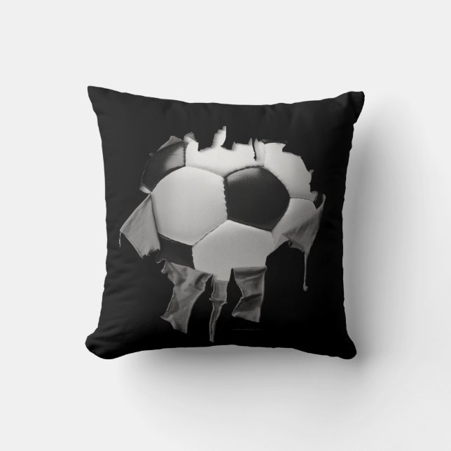 Torn Soccer Dark Pillow (Front)