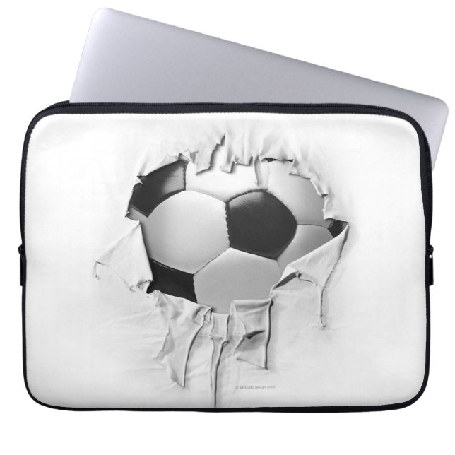 Torn Soccer Laptop Sleeve (Front)