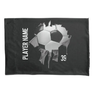 Torn Soccer Personalised Dark Pillowcase