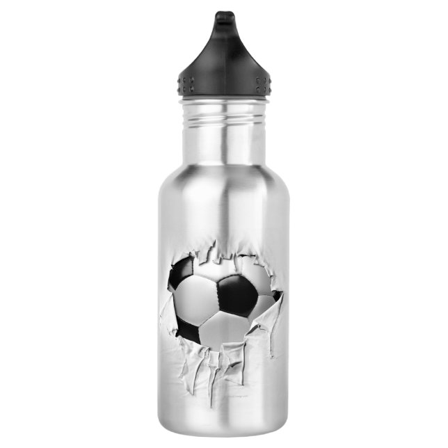 Torn Soccer Stainless Steel Water Bottle (Right)