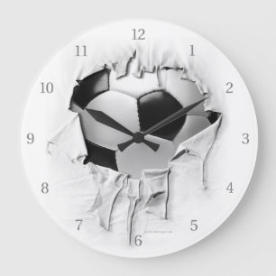 Torn Soccer White Wall Clock