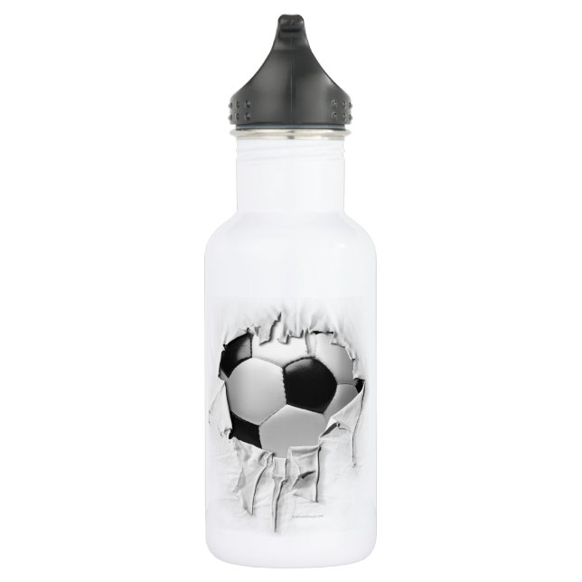 Torn Soccer White Water Bottle (Right)