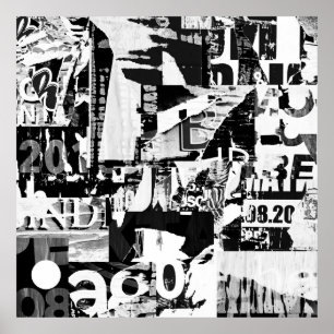 Torn street advertisement posters collage backgrou