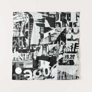 Torn street advertisement posters collage backgrou tapestry