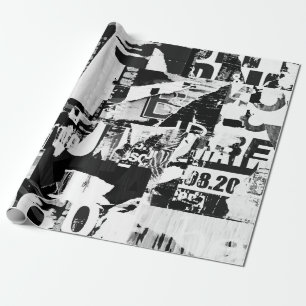 Torn street advertisement posters collage backgrou wrapping paper