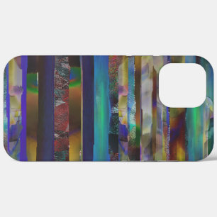 Torn stripes of digital coloured textures iPhone 12 pro max case