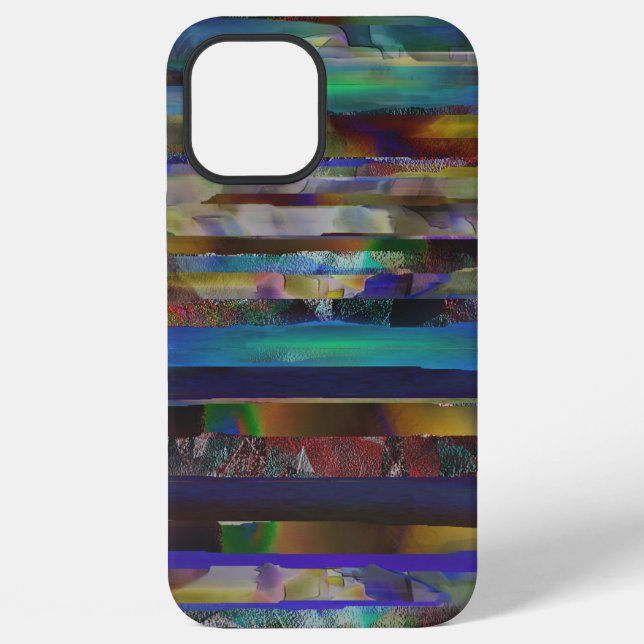 Torn stripes of digital coloured textures iPhone case (Back)