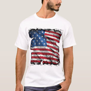 Torn tactical American flag T-Shirt